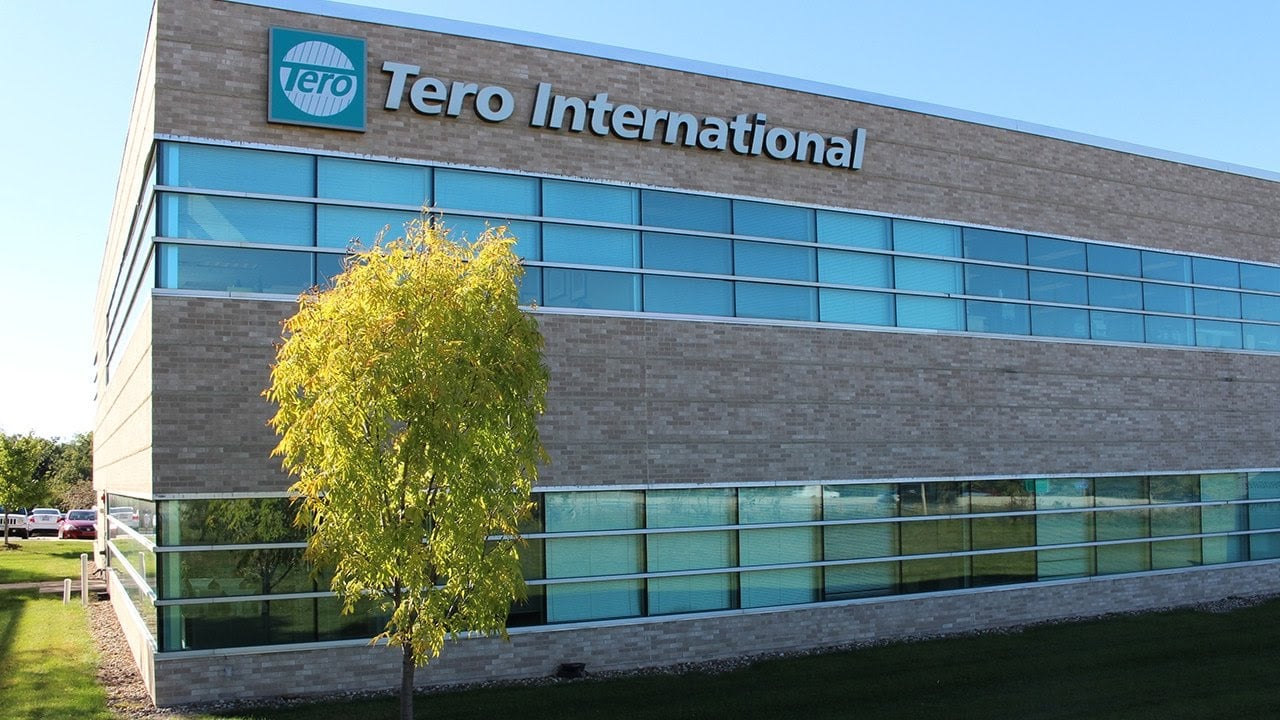 Tero International building with teal logo 